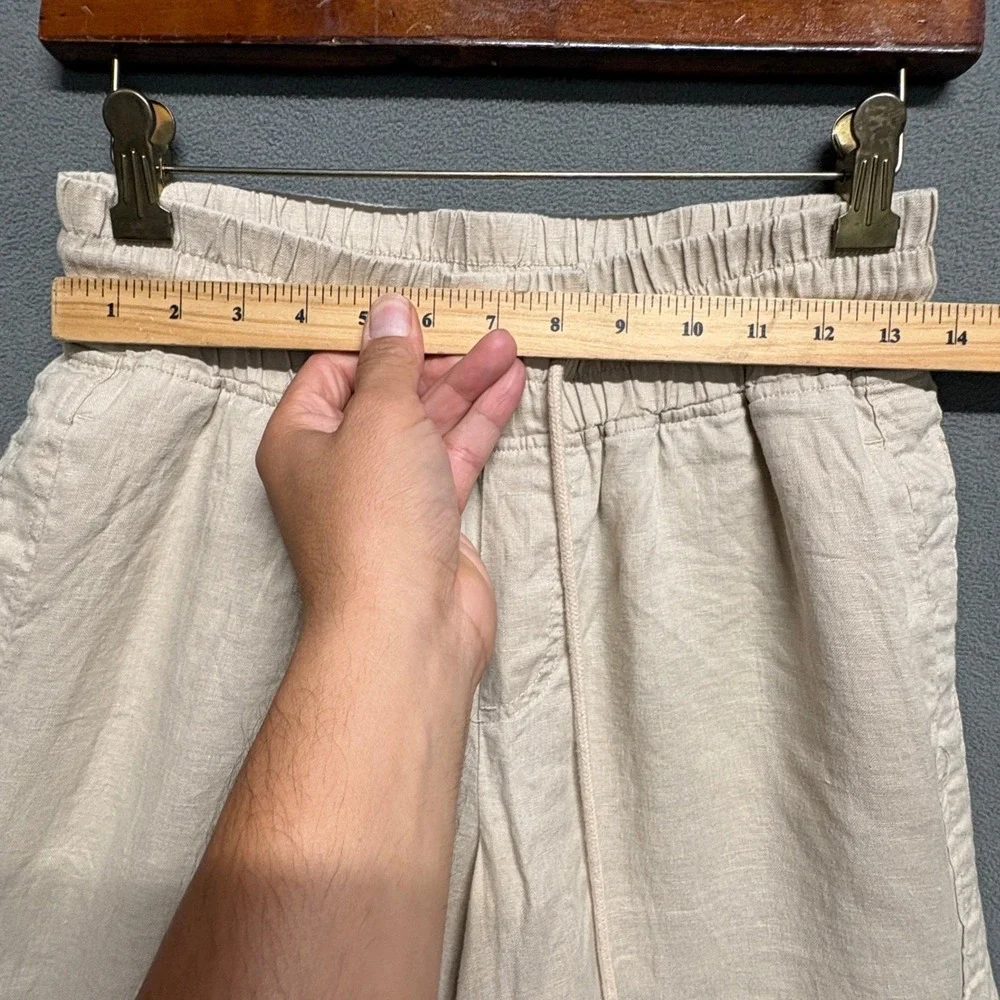 Quince 100% European Linen Wide Leg Pant Women Small Driftwood Excellent Linen